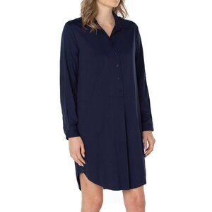 NWT Liverpool Popover Shirt Dress In Cosmic Navy